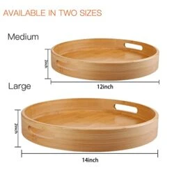 Lazy Susan Organizer 14 Inch, Bamboo Lazy Susan For Table, Kitchen Turntable Organizer With Double Handles, Round Wood Rotating Turntable Spice Organizer For Countertop Cabinet Or Pantry -Generic Furniture Shop 41JWLkQ0ATL