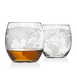 Whiskey Decanter Globe Set With 2 Etched Whiskey Glasses - For Liquor Scotch Bourbon Vodka, Gifts For Men - 850ml -Generic Furniture Shop 41JYQZPzYZL