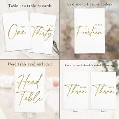 Wedding Table Numbers - Gold Table Numbers For Wedding Reception - Table Number Cards - Table Wedding Number Cards - Table Numbers 1-30 - 4x6 Inches -Generic Furniture Shop 41K8JhbSMKL