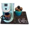 Coffee Mat Placemat For Your Coffee Maker Or Espresso Machine - TWO SIZES Washable Spill Mat For Your Coffee Bar - Made In The USA (Coffee Time, 12 X 18)