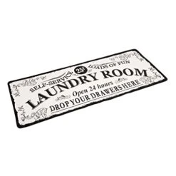 Benissimo Soft Woven Rugs, 24"x56" Laundry Room Rug, Funny Non Slip Rubber Laundry Mats, Woven, Machine Washable, Runner Floor Mat For Washroom, Bathroom Decor, Self Service-Load Of Fun-Open 24 Hours -Generic Furniture Shop 41MYgipGuDL