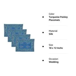 T Of 4 Indian Silk Table Mats For Dining Tables.Heat Resistant For Kitchen Table Party Decorations Farmhouse Wedding Party,Washable Durable Kitchen Table Placemats Room Deco 17 T Of 4 Indian Silk Table Mats For Dining Tables.Heat Resistant For Kitchen Table Party Decorations Farmhouse Wedding Party,Washable Durable Kitchen Table Placemats Room Deco -Generic Furniture Shop 41MjLZMKXcL