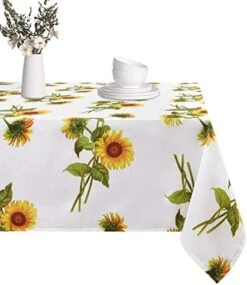 Sunflower Tablecloth Yellow Floral Tablecloth For Rectangle Tables, Flower Waterproof Table Cloth For Kitchen Dining Room, Table Cloth Rectangle 60” X 84” -Generic Furniture Shop 41MrULeFx1L. AC 1