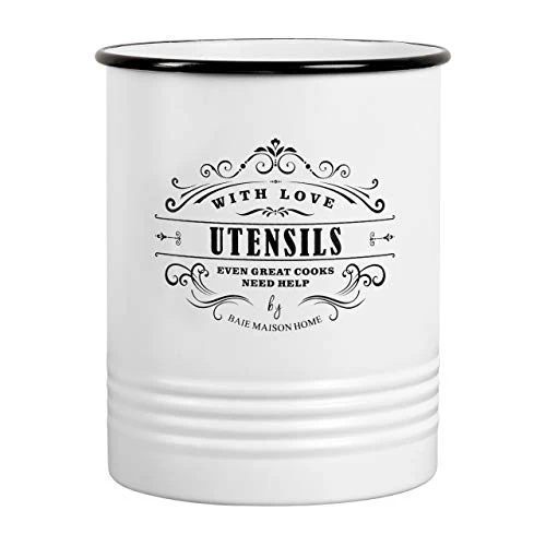 Large Kitchen Utensil Holder For Countertop - Farmhouse Kitchen Tools Storage Organizer Utensil Crock - White Cooking Utensil Holder For Kitchen Counter - Utensil Caddy Jar Spatula Holder 1 Large Kitchen Utensil Holder For Countertop - Farmhouse Kitchen Tools Storage Organizer Utensil Crock - White Cooking Utensil Holder For Kitchen Counter - Utensil Caddy Jar Spatula Holder