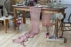 Table Runner 25x170 Inches Cheesecloth Tablecloth For Romantic Wedding Rustic Boho Style Natural Elegant Gauze Decor (Light Olive) -Generic Furniture Shop 41NrOdDbROS. AC