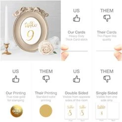 Gold Wedding Table Numbers Cards (1-30 + Head Table) 4x6 Double Sided Modern Calligraphy Foil Design Best For Receptions, Banquets, Cafés, Restaurants & Parties -Generic Furniture Shop 41OVzZN4vRL