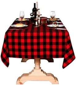 Uffalo Plaid Round Tablecloth Checkered Cotton Linen Table Cover For Kitchen Dining Room Home Decor ( Round - 48 Inch, White & Black ) 25 Uffalo Plaid Round Tablecloth Checkered Cotton Linen Table Cover For Kitchen Dining Room Home Decor ( Round - 48 Inch, White & Black ) -Generic Furniture Shop 41PStNlpmoL. AC