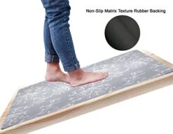 Cosilyt 1/10 Inch Ultra Thin Front Door Mat Rug Indoor Entrance Inside Non Slip, Large Waterproof Rubber Kitchen Rug And Interior Home Washable Door Mat, 24"×35", Baroque Grey -Generic Furniture Shop 41PfwQBykQL