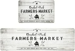 Farmhouse Anti Fatigue Kitchen Rug And Mats 2 Pieces PVC Leather Heavy Duty Standing Mats For Kitchen Sink Office Standing Desk Rug Wipe Clean -Generic Furniture Shop 41Pl PAodtL. AC