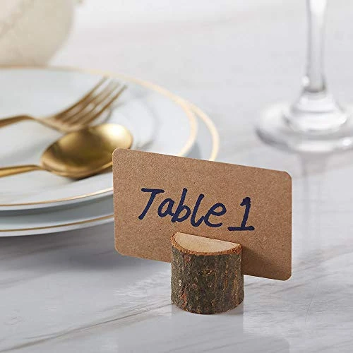 Wood Place Card Holders, 20Pcs Premium Rustic Table Number Holders And 30Pcs Kraft Table Place Cards, Wood Photo Holders, Ideal For Wedding Party Table Name And More 3 Wood Place Card Holders, 20Pcs Premium Rustic Table Number Holders And 30Pcs Kraft Table Place Cards, Wood Photo Holders, Ideal For Wedding Party Table Name And More - Image 3