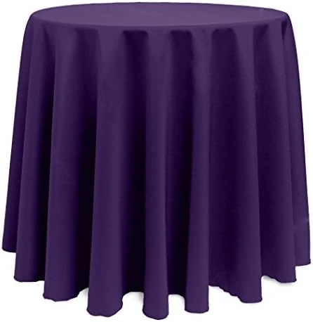 90-Inch Round Polyester Linen Tablecloth White 9 90-Inch Round Polyester Linen Tablecloth White - Image 9