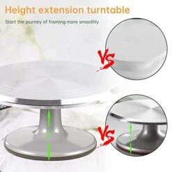12 Inch Round Aluminum Revolving Cake Decorating Stand,Cake Turntable, Rotating Cake Stand,for Cake,Pastries And Cake Decorations -Generic Furniture Shop 41SFi7Li24L