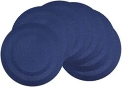 GENERIC Round Placemats Set Of 6 - Woven Red Place Mats Indoor For Dining Table - Washable Heat Resistant Farmhouse Table Mat - Plastic Vinyl Placemat - Table Mats Decorations For Dining Room -Generic Furniture Shop 41SQLAxXLhL. AC