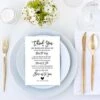 50 Wedding Thank You Place Setting Cards, Great For Adding To Your Table Centerpieces And Wedding Decorations For Receptions, Pack Of 50 Cards