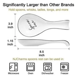 Harms Ceramic Spoon Rest For Stove Top, Porcelain Spoon Holder, Large Utensil Rest For Kitchen Counter, Spoon Rest For Spoon, Ladle, Spatula, Modern Farmhouse Kitchen Decor, 1 Pc -Generic Furniture Shop 41Scft8dbxL
