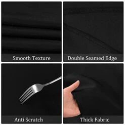 8 Pack Thick Premium Round Tablecloth 90 Inch Round Table Covers Bulk Washable Polyester Fabric Round Table Clothes For Wedding Party Reception Banquet Buffet Restaurant (Black, 90 Inch) -Generic Furniture Shop 41TLbl50HkL