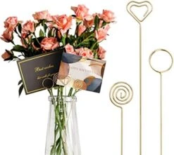 30 Pcs Floral Place Card Holder 13 Inch Floral Card Holder Picks , Metal Wire Photo Memo Holder , Round Flower Favor Card Holder For Wedding Party Birthday Office ​Cake (Silver, ​Give 30 Cards) -Generic Furniture Shop 41TnOVr3rVL. AC