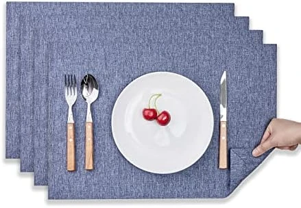 Cloth Placemats Set Of 4, Machine Washable Linen Style Thick Place Mats, Heat Resistant And Easy To Clean Fabric Table Mats For Kitchen Dining Table (13" X 19" (Set Of 4), Mocha) 7 Cloth Placemats Set Of 4, Machine Washable Linen Style Thick Place Mats, Heat Resistant And Easy To Clean Fabric Table Mats For Kitchen Dining Table (13" X 19" (Set Of 4), Mocha) - Image 7