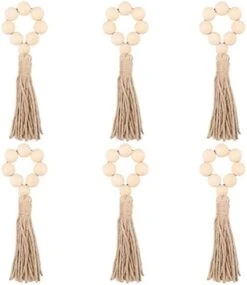 Wooden Bead Napkin Rings,Handmade Napkin Buckles,Natural Wooden Napkin Holders For Wedding Restaurant Table Decoration Home Hotel 6 Pack -Generic Furniture Shop 41VdaDPalBL. AC