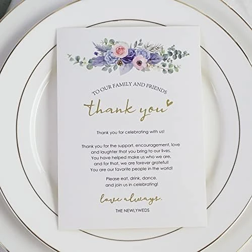 Wedding Thank You Place Setting Cards, 50 Pieces Place Cards For Table Setting, Table Place Cards For Wedding Favors, Receptions, Dinner Parties, Events And Celebrations (4 X 6 In, Floral) 6 Wedding Thank You Place Setting Cards, 50 Pieces Place Cards For Table Setting, Table Place Cards For Wedding Favors, Receptions, Dinner Parties, Events And Celebrations (4 X 6 In, Floral) - Image 6