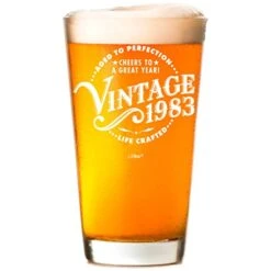 1983 40th Birthday Gifts Beer Glass For Men Women | Birthday Gift Man Woman Turning 40 | Funny 40 Th Party Supplies Decorations Ideas | Forty Year Old Bday |40 Years Gag Vintage Pint Presents