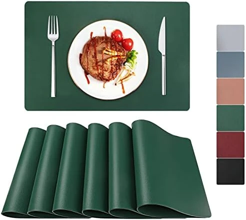 Placemats Set Of 6, Woven Vinyl Placemats, Washable & Durable Table Placemats, Indoor/Outdoor Use Table Mats, Grey 14 Placemats Set Of 6, Woven Vinyl Placemats, Washable & Durable Table Placemats, Indoor/Outdoor Use Table Mats, Grey - Image 14