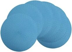 GENERIC Round Placemats Set Of 6 - Woven Red Place Mats Indoor For Dining Table - Washable Heat Resistant Farmhouse Table Mat - Plastic Vinyl Placemat - Table Mats Decorations For Dining Room -Generic Furniture Shop 41XCTRyrrRL. AC