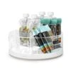 Crazy Susan Turntable, Divided Lazy Susan Organizer With 3 Clear Bins For Cabinet And Pantry Storage,White