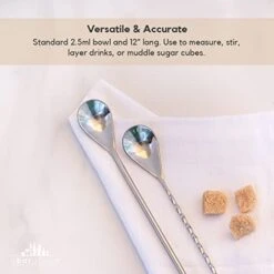 Spoon Set – Drink Mixing Spoons For Mixing Glass Or Shaker – Stainless Steel Cocktail Stirrer Set – Heavyweight Drink Stirrers – Professional-Quality Mixing Spoon Set (12”, Set Of 2) -Generic Furniture Shop 41XyHu4hVnL