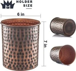 Kitchen Utensil Holder, Hand Hammered Caddy, Kitchen Organization For Utensils, Crock For Cooking Utensils, Antique Copper Finish, Large, 19677 -Generic Furniture Shop 41Y46oGrOgL