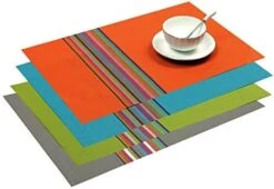 Placemats Set Of 6 Woven Vinyl Place Mats For Dining Table Wipe Clean Stain Resistant Table Mats (6, Teal Blue) 22 Placemats Set Of 6 Woven Vinyl Place Mats For Dining Table Wipe Clean Stain Resistant Table Mats (6, Teal Blue) -Generic Furniture Shop 41YWWufyW6L. AC