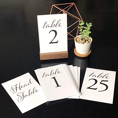 Black Wedding Table Numbers, 1-25, Centerpiece Decorations, Double Sided 4x6, Numbers 1-25 And Head Table Card Included, For Table Number Holders 2 Black Wedding Table Numbers, 1-25, Centerpiece Decorations, Double Sided 4x6, Numbers 1-25 And Head Table Card Included, For Table Number Holders - Image 2