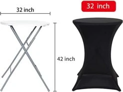 Cocktail Table Covers Stretch Spandex Black Cocktail Table Cover Cloth For Wedding, Banquet And Party (30"-32" Diameter X 42" Height,1Pc) -Generic Furniture Shop 41YrBTWGUwL