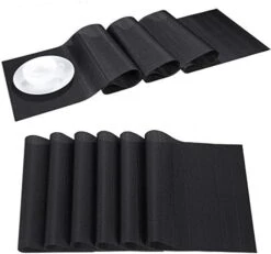 Placemats Set Of 4 Washable Heat-Resistant Non Slip Braided Table Mats Woven PVC Vinyl Kitchen Dining Patio Table Place Mats For Dinner Parties BBQs Indoor And Ourdoor Use.18"x12"(Bamboo-Beige) 29 Placemats Set Of 4 Washable Heat-Resistant Non Slip Braided Table Mats Woven PVC Vinyl Kitchen Dining Patio Table Place Mats For Dinner Parties BBQs Indoor And Ourdoor Use.18"x12"(Bamboo-Beige) -Generic Furniture Shop 41Z9RbFVLIL. AC