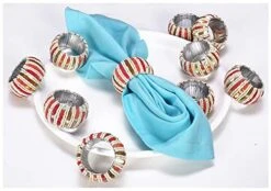 Sequin Beaded Napkin Rings Set, Handmade, Set Of 12, Beaded Napkin Holders, Hand Made By Skilled Artisans - Perfect For Parties, Any Events, Regular Home Use, Family Dinners, Holidays- Red Multi -Generic Furniture Shop 41ZqfNPRshS