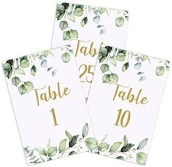 26 Pieces Wedding Table Numbers Cards 1-25 With Head Table Numbers Greenery Eucalyptus Table Cards Double Sided Party Table Numbers For Wedding Reception Baby Shower Birthday Bridal Party (Gold) 15 26 Pieces Wedding Table Numbers Cards 1-25 With Head Table Numbers Greenery Eucalyptus Table Cards Double Sided Party Table Numbers For Wedding Reception Baby Shower Birthday Bridal Party (Gold) -Generic Furniture Shop 41a1YRlRMrL. AC