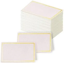 100Pcs Premium Place Cards, Small Table Cards With Gold Foil Border, Escort Cards, Name Cards, Wedding Place Cards For Wedding, Table, Dinner Parties, Seating Cards, 2" X 3.5" -Generic Furniture Shop 41arXmypTDL. AC