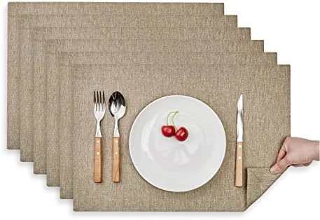 Cloth Placemats Set Of 4, Machine Washable Linen Style Thick Place Mats, Heat Resistant And Easy To Clean Fabric Table Mats For Kitchen Dining Table (13" X 19" (Set Of 4), Mocha) 10 Cloth Placemats Set Of 4, Machine Washable Linen Style Thick Place Mats, Heat Resistant And Easy To Clean Fabric Table Mats For Kitchen Dining Table (13" X 19" (Set Of 4), Mocha) - Image 10