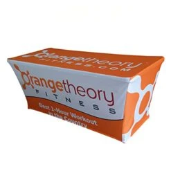 Mastere 4FT Custom Logo Printed Table Covers Stretch Table Cloth Full Colors Table Cloth For Trade Show Events
