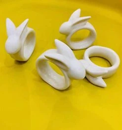 Porcelain Rabbit Napkin Rings - Easter Bunny Napkin Ring Holder For Dinning Room Table Decor, Set Of 4 Vintage White Bunny Napkin Holder For Dinner Baby Shower Birthday Party -Generic Furniture Shop 41c0asw8UEL