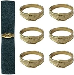 Gold Napkin Rings Set Of 6, Irregular Round Napkin Holder For Wedding,Party, Thanksgiving, Christmas, Birthday, Daily Table Decoration -Generic Furniture Shop 41cfq1cwwrL. AC