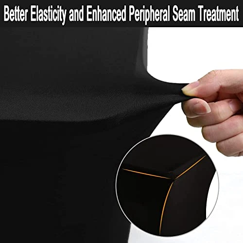 Stretch Spandex Tablecloth 2 Pack 6FT Black Fitted Tight Washable And Wrinkle Resistant Rectangular Patio Table Cover For Event, Wedding, Banquet & Parties(Black,72 L X 30 W X 30 H Inches) 2 Stretch Spandex Tablecloth 2 Pack 6FT Black Fitted Tight Washable And Wrinkle Resistant Rectangular Patio Table Cover For Event, Wedding, Banquet & Parties(Black,72 L X 30 W X 30 H Inches) - Image 2