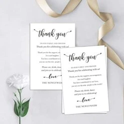 100 Wedding Thank You Place Setting Cards, Wedding Table Centerpieces And Wedding Decorations, Wedding Table Decorations, Wedding Favors For Guests, 4 X 6 In -Generic Furniture Shop 41clbURqoyL