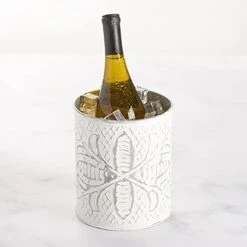 Galvanized Farmhouse Kitchen Utensil Holder For Countertop, Distressed White Cooking Utensil Holder For Kitchen Counter, Large Utensil Crock With Vintage Floral Pattern – Large Size -Generic Furniture Shop 41einXRYOaS