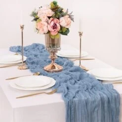 Dusty Blue Cheesecloth Table Runner 10Ft Vintage Rustic Gauze Tablecloth 35x122 Inches Boho Elegant Wedding Baby Shower Birthday Party Table Centerpiece, Photography Background -Generic Furniture Shop 41fK9OqzQ6L. AC