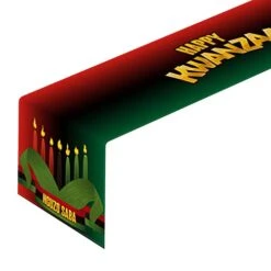 Happy Kwanzaa Table Runner Candle Kinara African American Heritage Holiday Tablecloth Kitchen Dining Room Home Decoration 13x72''