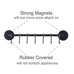 LEVOSHUA 7 Hooks Magnetic Utensil Holder Untensil Rack Tool Hanger Organizer For Refrigerator, Metal Cabinet, Metal Stove, Grill, BBQ -Generic Furniture Shop 41fruZzM80L