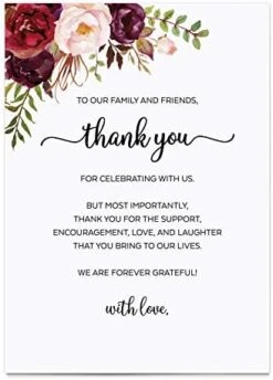 Thank You Placecards For Wedding (Set Of 50) Large 4" X 6" Table Place Setting Cards - Made In USA - Watercolor Red Roses Floral On White -Generic Furniture Shop 41gB1w6vvRL. AC