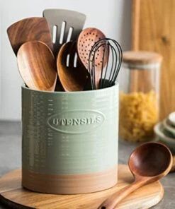 YHOSSEUN Kitchen Utensil Crock For Farmhouse Decor Utensil Holder For Countertop Organizer Extra-Large Utensil Caddy Porcelain, Oval, Green 14 YHOSSEUN Kitchen Utensil Crock For Farmhouse Decor Utensil Holder For Countertop Organizer Extra-Large Utensil Caddy Porcelain, Oval, Green -Generic Furniture Shop 41gEAADHb2L