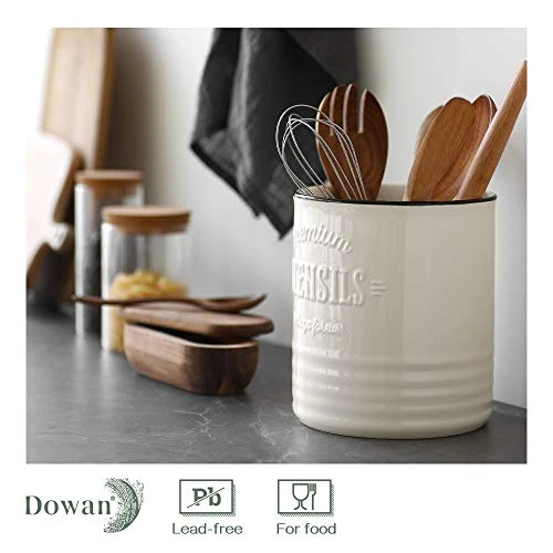 Kitchen Utensil Holder, 7.2″ Extra-Large Ceramic Stable Utensil Caddy, Rustic Cooking Utensil Crock For Farmhouse Kitchen Décor With Countertop-Protection Cork Bottom, Counter Utensil Organizer 2 Kitchen Utensil Holder, 7.2″ Extra-Large Ceramic Stable Utensil Caddy, Rustic Cooking Utensil Crock For Farmhouse Kitchen Décor With Countertop-Protection Cork Bottom, Counter Utensil Organizer - Image 2